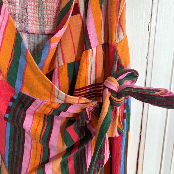 Women’s linen blend wrap dress - Picture 3 of 6